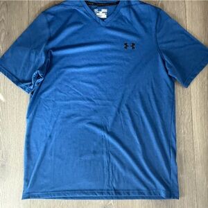 Mena Under Armour Blue Heatgear V-neck Tee SIZE MEDUIM